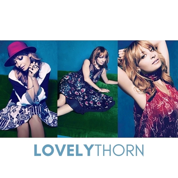 NICOLE RICHIE // macys impulse printed satin lace detail asymmetric dress - Picture 7 of 14